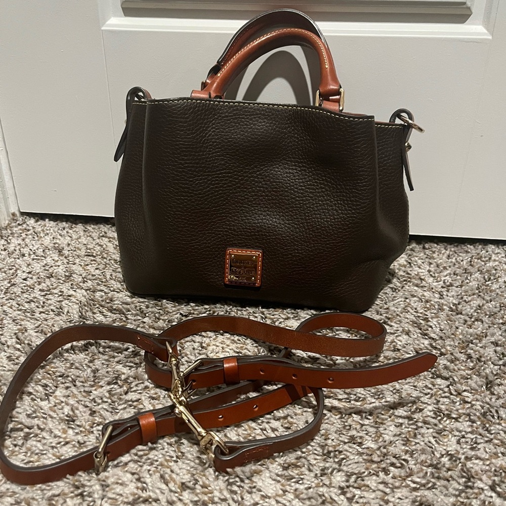 Dooney & Bourke Brown Pebbled Leather Mini Barlow Handbag